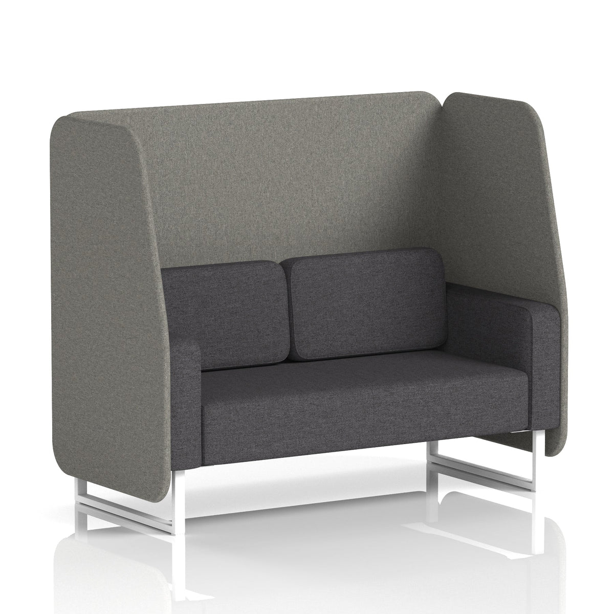Commercial 2 Seater Open Privacy Booth – Two Tone – Crib 5 X2 - Number Panels And Arithmetic Sofa White - Industrious Decor