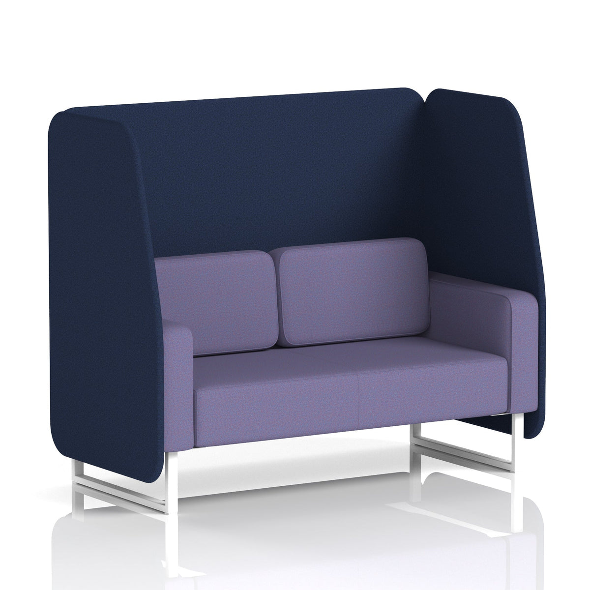 Commercial 2 Seater Open Privacy Booth – Two Tone – Crib 5 Synergy - Alike Panels And Order Sofa White - Industrious Decor