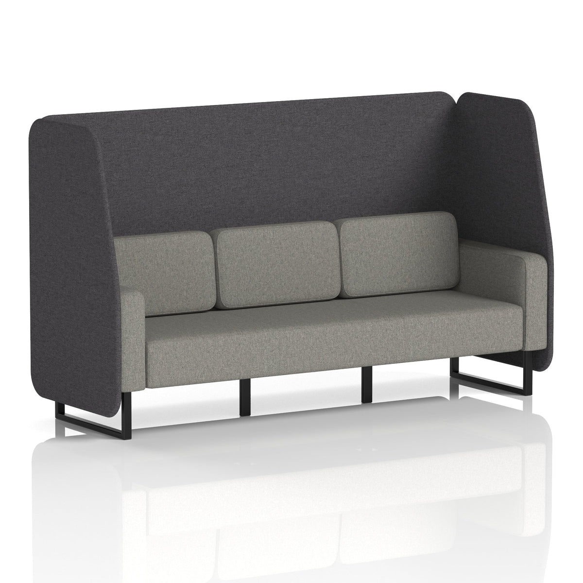 Commercial 3 Seater Open Privacy Booth – Two Tone – Crib 5 X2 - Arithmetic Panels And Number Sofa Black - Industrious Decor