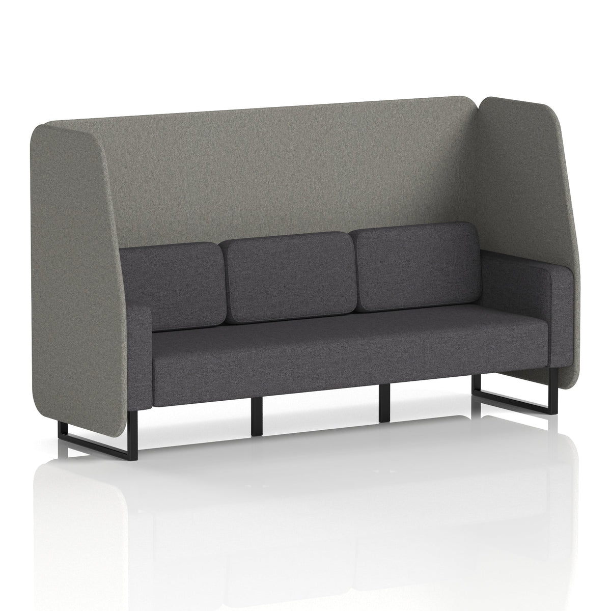 Commercial 3 Seater Open Privacy Booth – Two Tone – Crib 5 X2 - Number Panels And Arithmetic Sofa Black - Industrious Decor