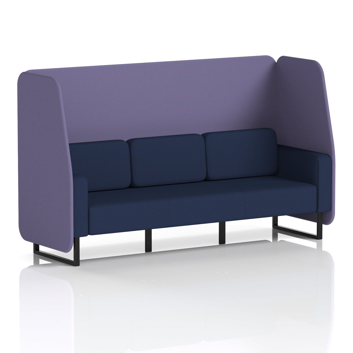 Commercial 3 Seater Open Privacy Booth – Two Tone – Crib 5 Synergy - Order Panels And Alike Sofa Black - Industrious Decor