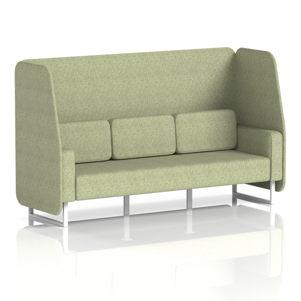 Commercial 3 Seater Open Privacy Booth – Single Tone – Crib 5 Rivet - Burnish Panels And Sofa White - Industrious Decor