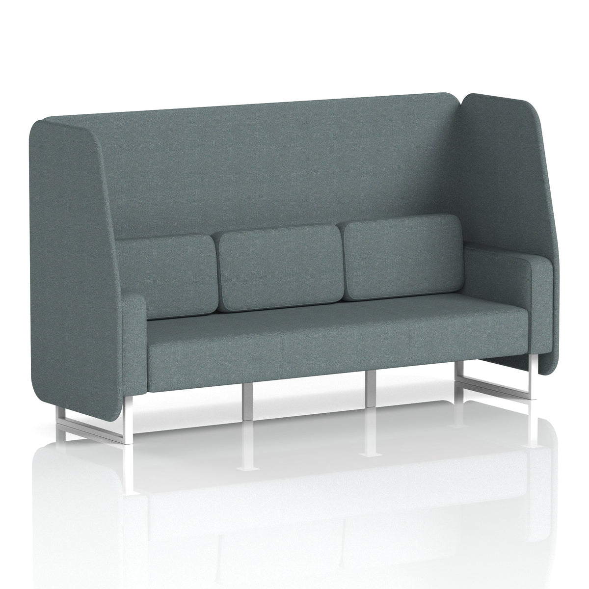 Commercial 3 Seater Open Privacy Booth – Single Tone – Crib 5 Main Line Flax - Westminster Panels And Sofa White - Industrious Decor
