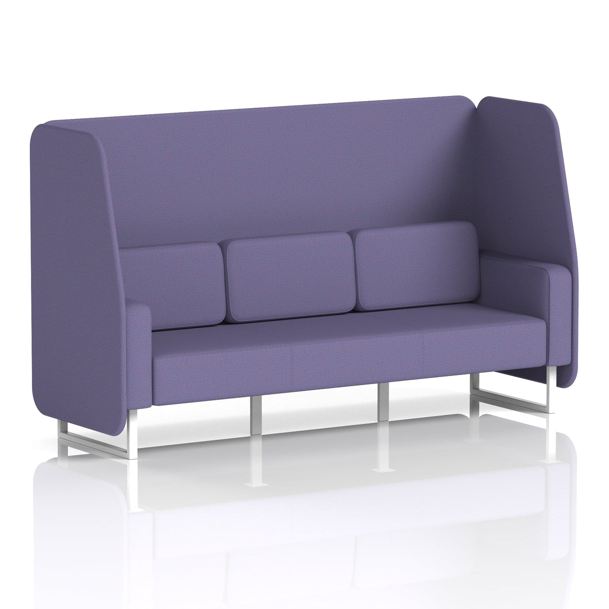 Commercial 3 Seater Open Privacy Booth – Single Tone – Crib 5 Synergy - Order Panels And Sofa White - Industrious Decor