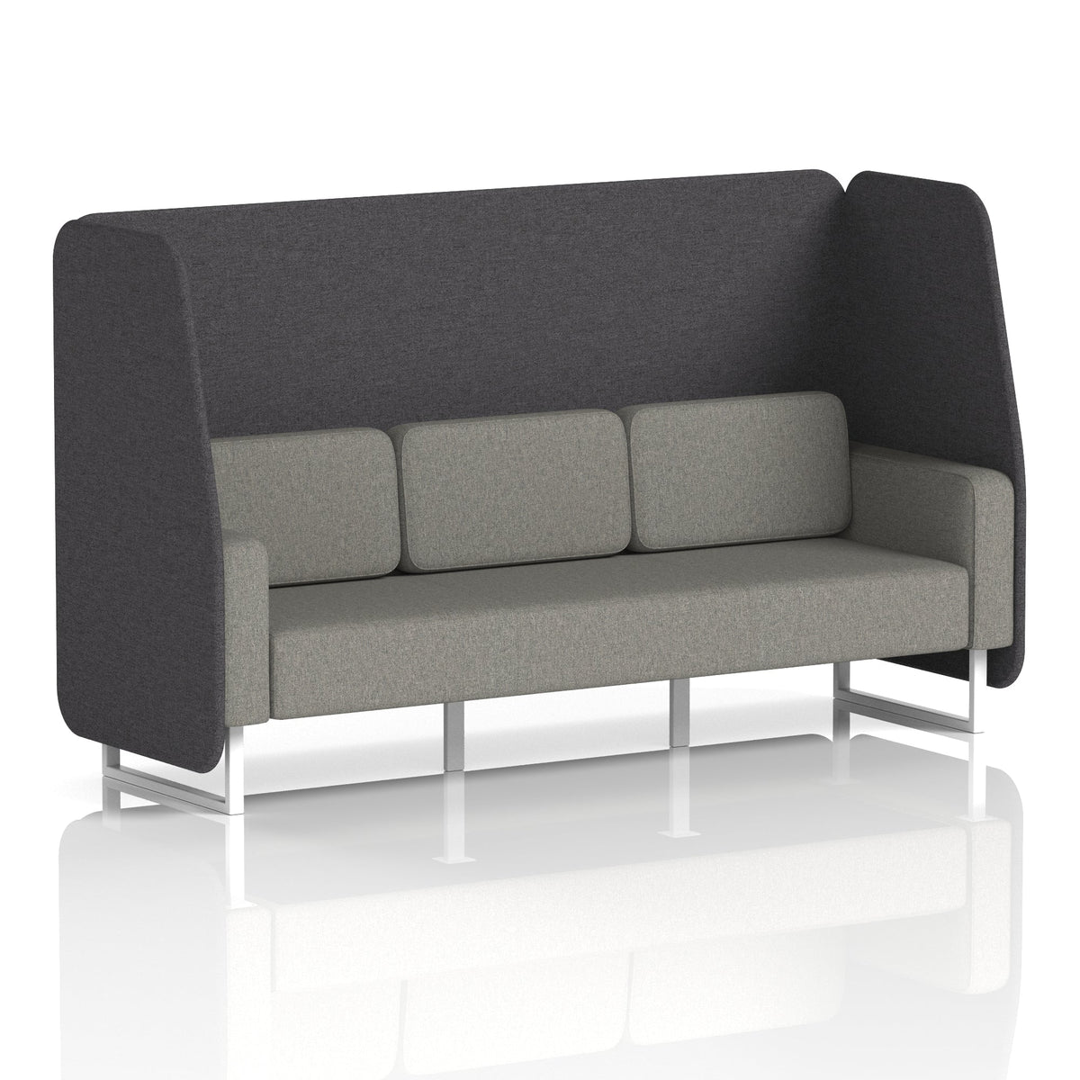 Commercial 3 Seater Open Privacy Booth – Two Tone – Crib 5 X2 - Arithmetic Panels And Number Sofa White - Industrious Decor