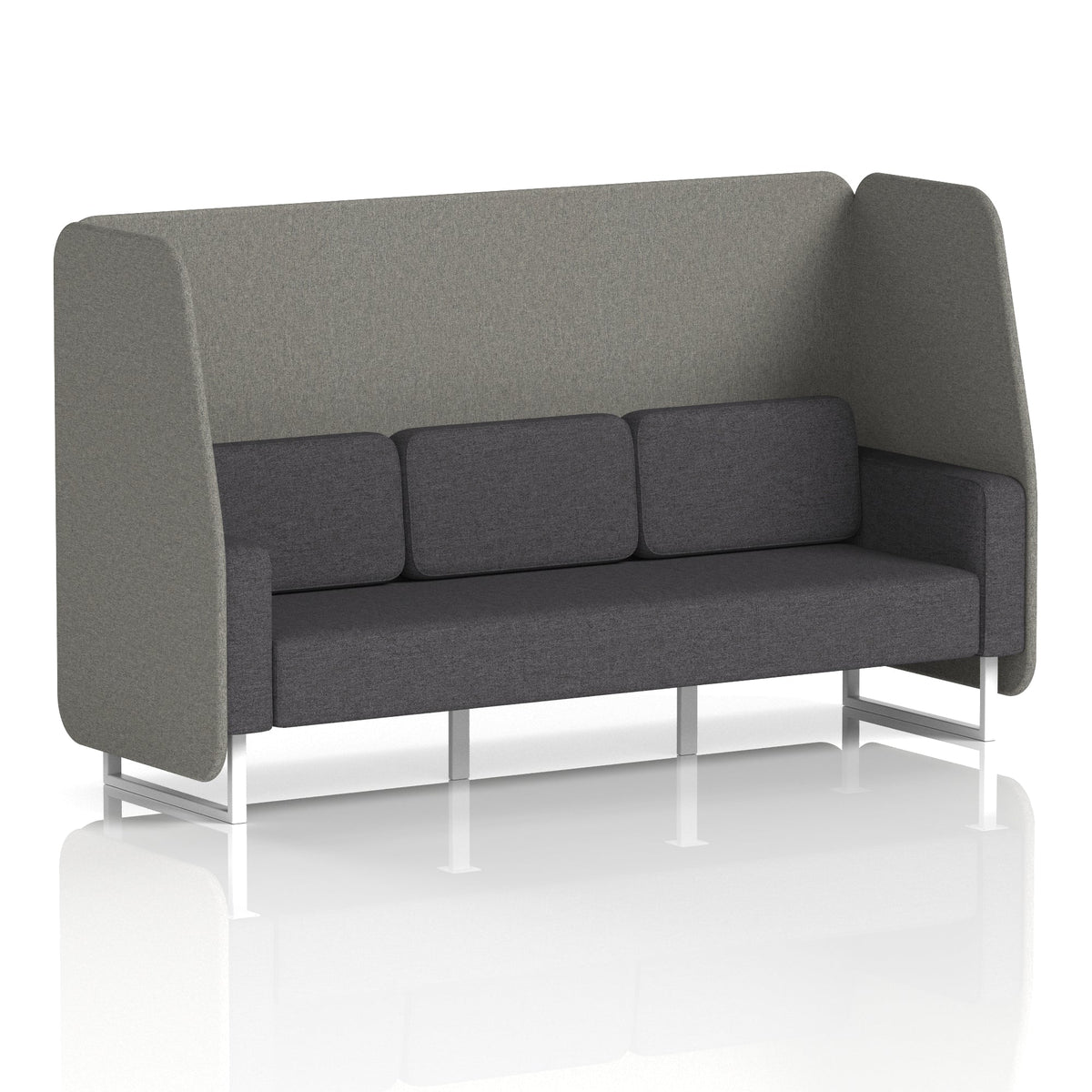 Commercial 3 Seater Open Privacy Booth – Two Tone – Crib 5 X2 - Number Panels And Arithmetic Sofa White - Industrious Decor