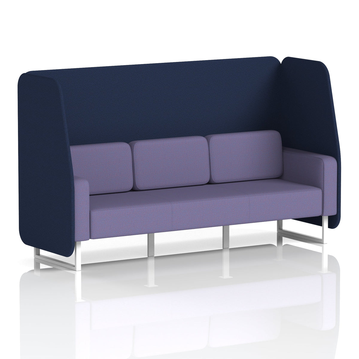 Commercial 3 Seater Open Privacy Booth – Two Tone – Crib 5 Synergy - Alike Panels And Order Sofa White - Industrious Decor