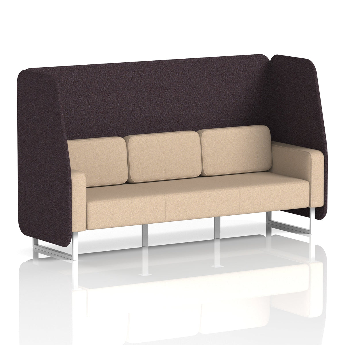 Commercial 3 Seater Open Privacy Booth – Two Tone – Crib 5 Synergy - Wed Panels And Affix Sofa White - Industrious Decor