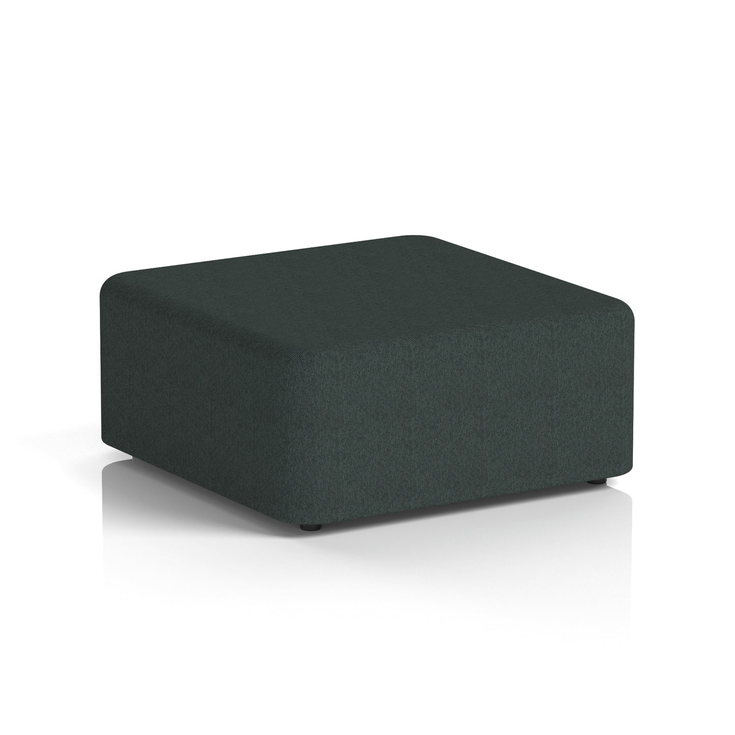 Fitz Upholstered large Square Stool 950 x 950 mm Rivet - Charcoal Body And Top - Industrious Decor
