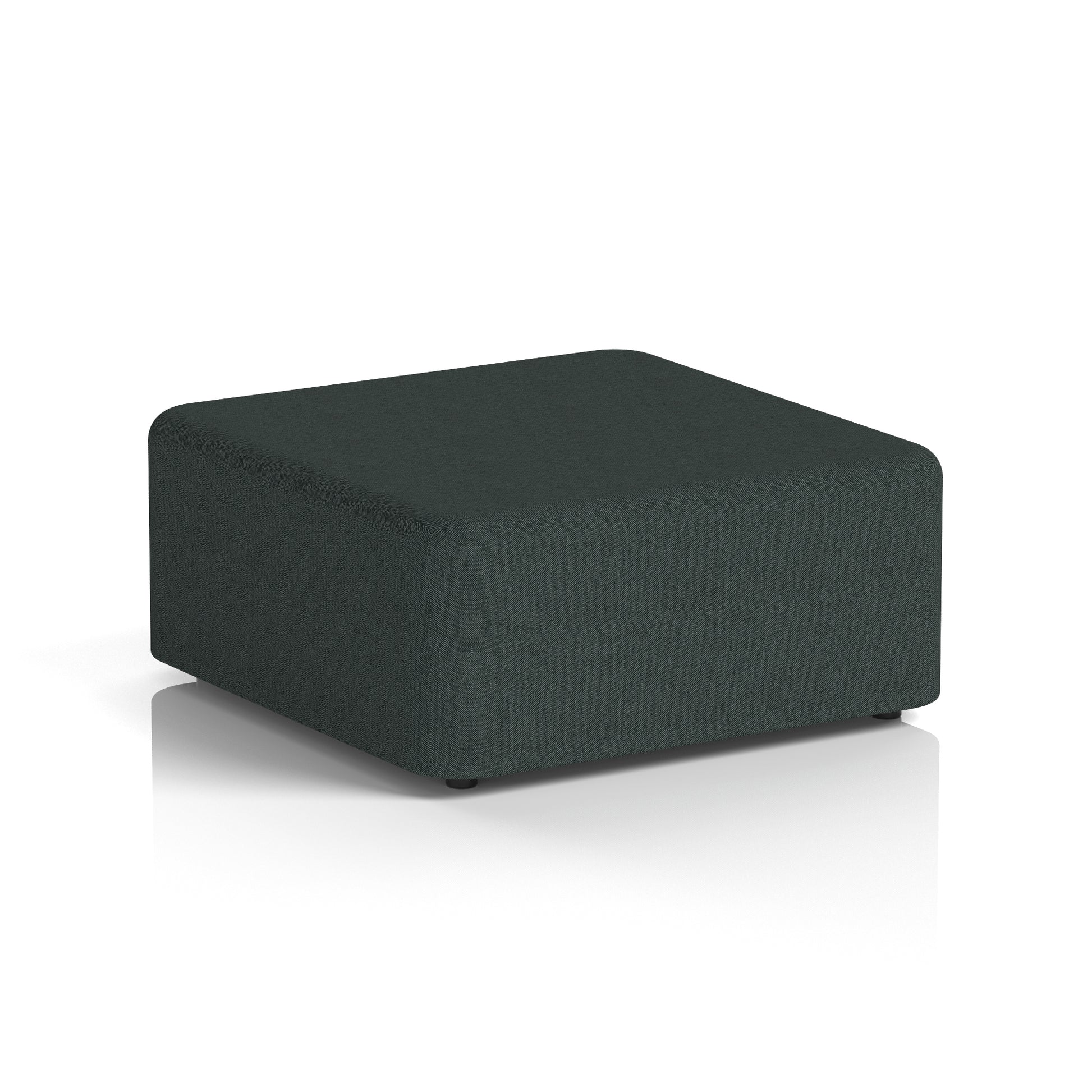 Fitz Upholstered large Square Stool 950 x 950 mm Rivet - Charcoal Body And Top - Industrious Decor