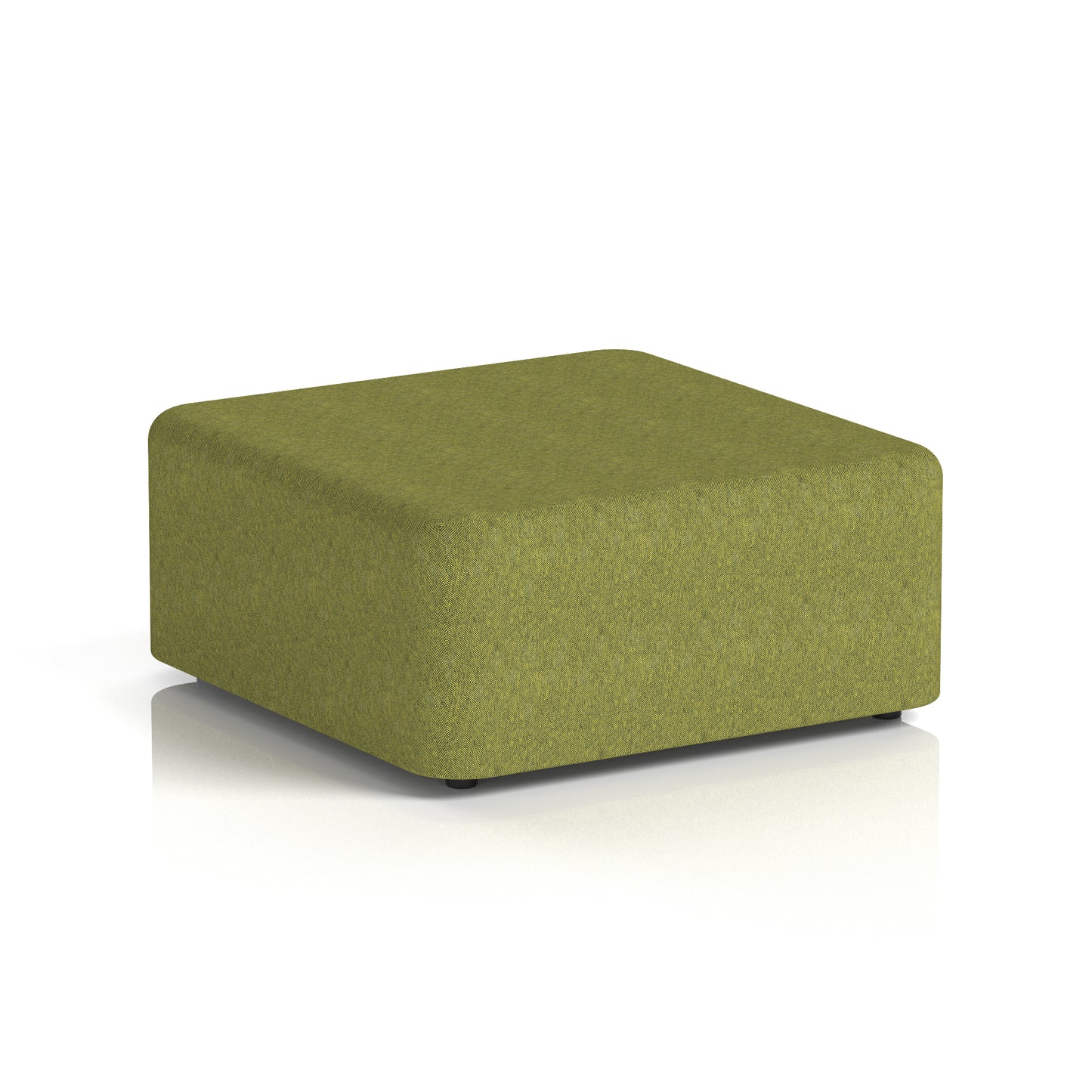 Fitz Upholstered large Square Stool 950 x 950 mm Rivet - Olive Body And Top - Industrious Decor