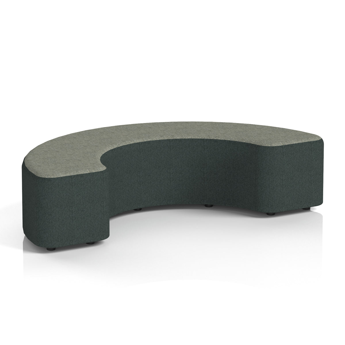 Commercial 180° Curved Stool Two Tone | Crib 5 Contract Rivet - Charcoal Body Vitreous Top - Industrious Decor