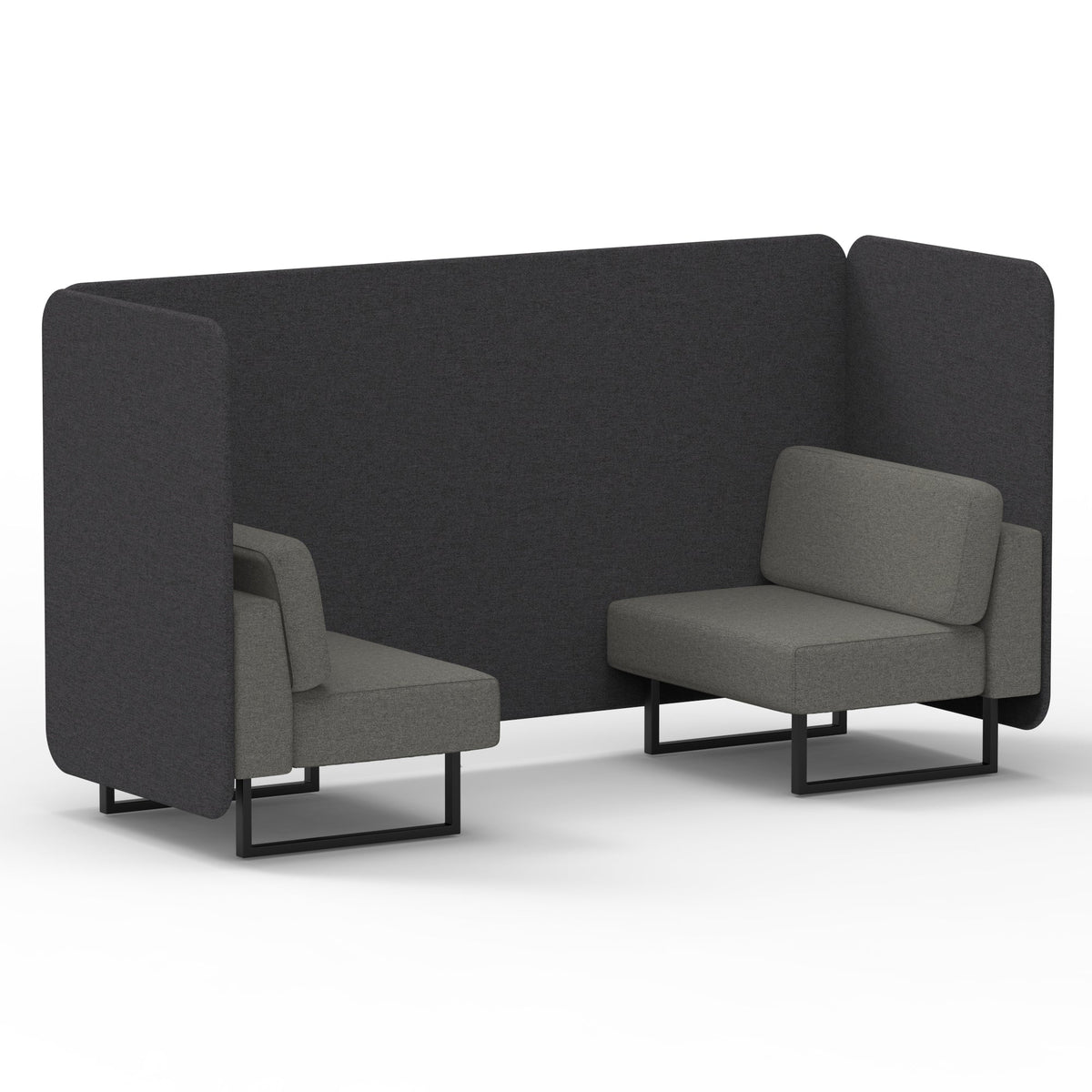 Commercial 2 Seater Privacy Booth – Bench – Two Tone – Crib 5 X2 - Arithmetic Panels And Number Sofa Black - Industrious Decor