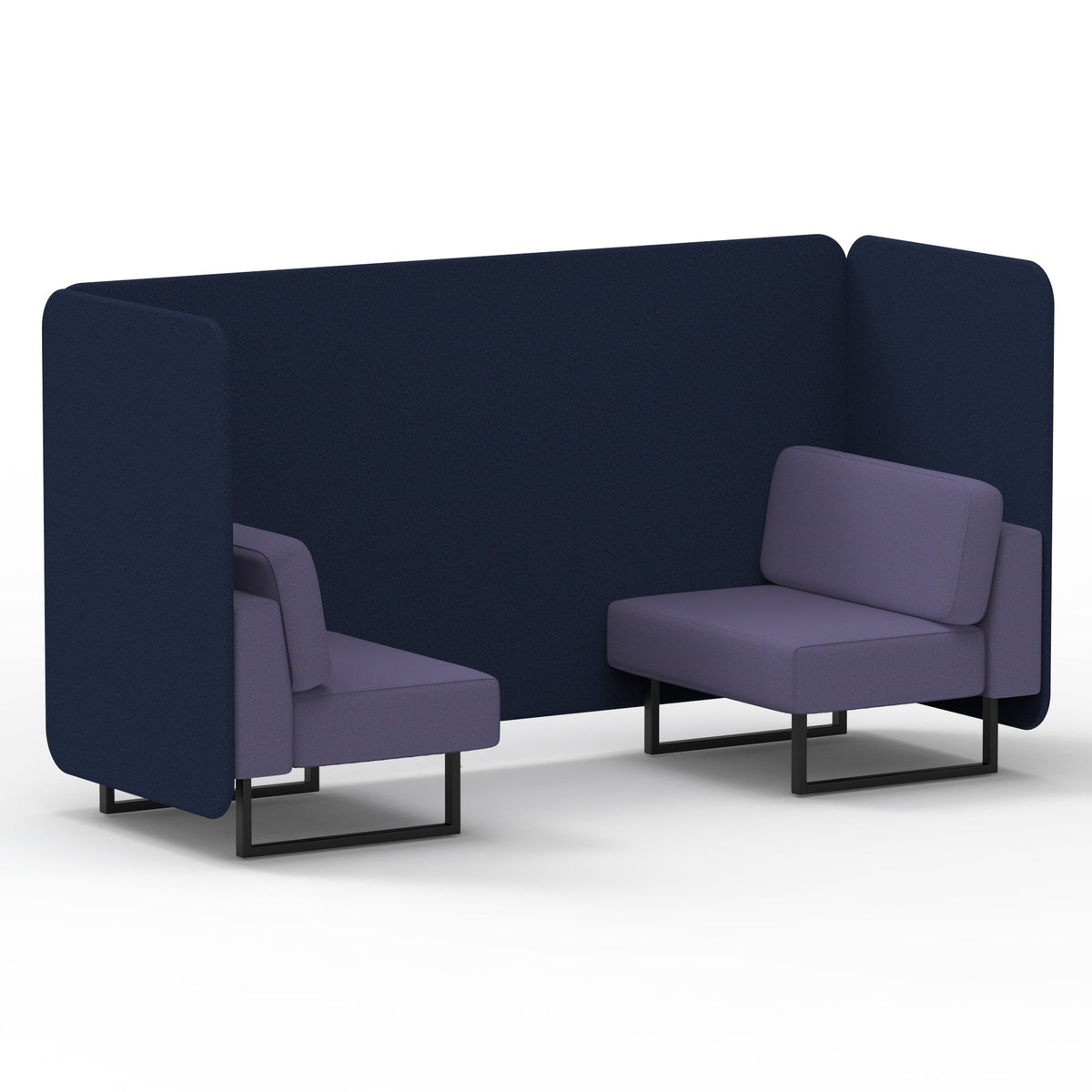 Commercial 2 Seater Privacy Booth – Bench – Two Tone – Crib 5 Synergy - Alike Panels And Order Sofa Black - Industrious Decor