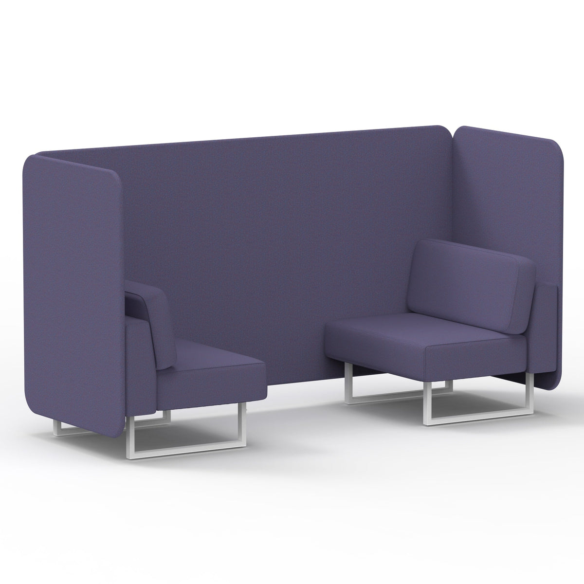 Commercial 2 Seater Privacy Booth – Bench – Single Tone – Crib 5 Synergy - Order Panels And Sofa White - Industrious Decor