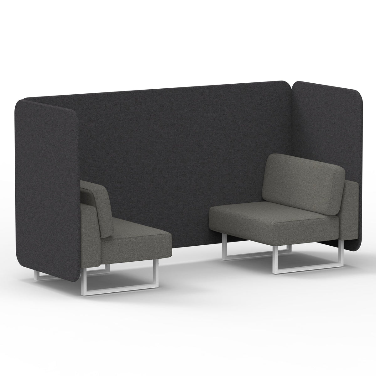 Commercial 2 Seater Privacy Booth – Bench – Two Tone – Crib 5 X2 - Arithmetic Panels And Number Sofa White - Industrious Decor