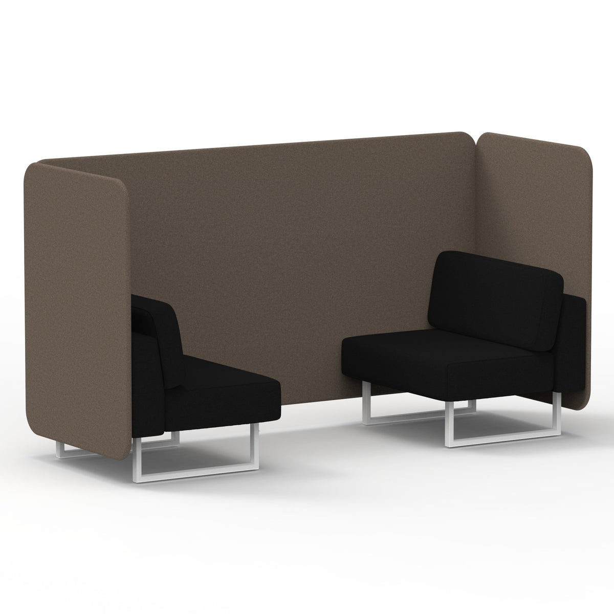 Commercial 2 Seater Privacy Booth – Bench – Two Tone – Crib 5 X2 - Theory Panels And Diameter Sofa White - Industrious Decor