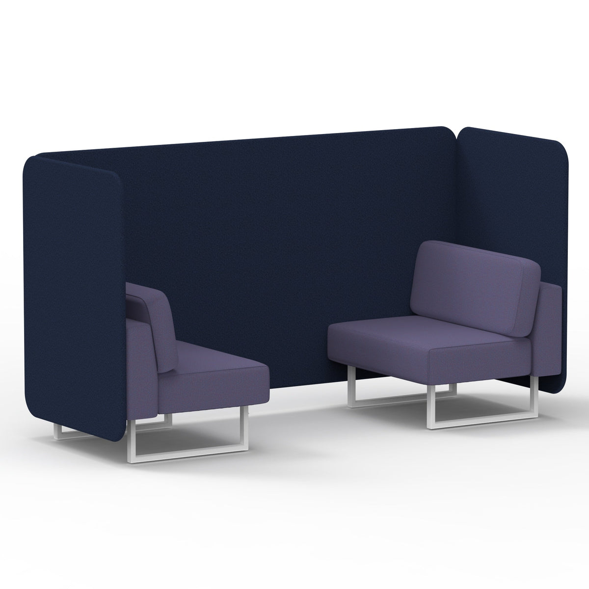 Commercial 2 Seater Privacy Booth – Bench – Two Tone – Crib 5 Synergy - Alike Panels And Order Sofa White - Industrious Decor