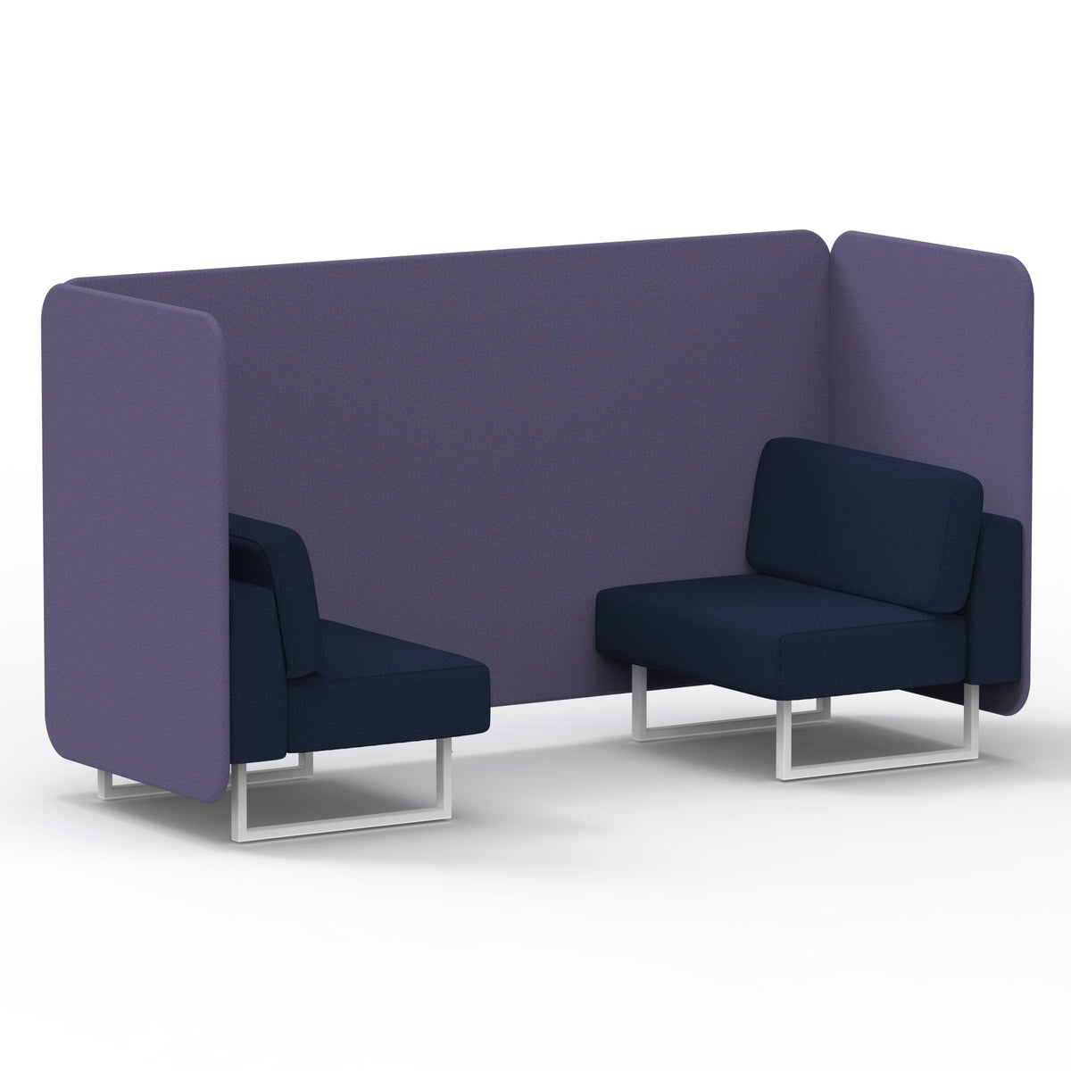 Commercial 2 Seater Privacy Booth – Bench – Two Tone – Crib 5 Synergy - Order Panels And Alike Sofa White - Industrious Decor