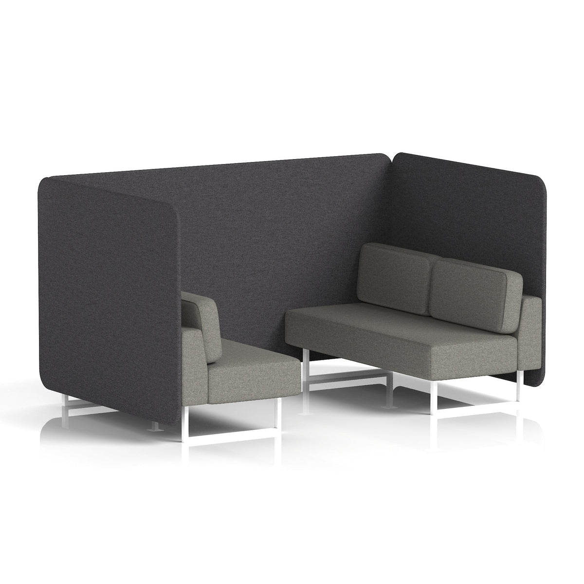 Commercial 4 Seater Privacy Booth – Bench – Two Tone – Crib 5 X2 - Arithmetic Panels And Number Sofa White - Industrious Decor