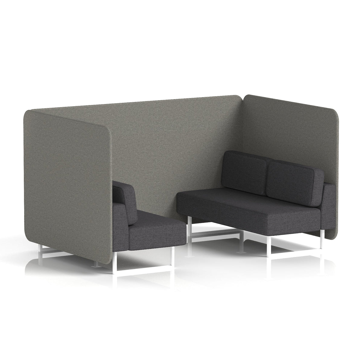 Commercial 4 Seater Privacy Booth – Bench – Two Tone – Crib 5 X2 - Number Panels And Arithmetic Sofa White - Industrious Decor