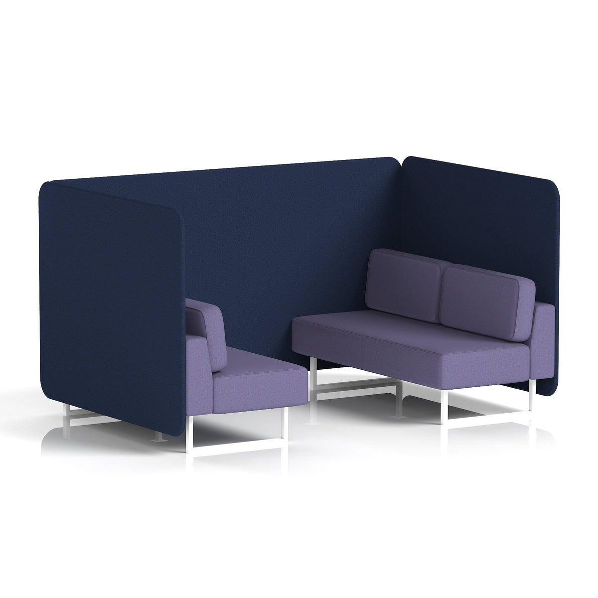 Commercial 4 Seater Privacy Booth – Bench – Two Tone – Crib 5 Synergy - Alike Panels And Order Sofa White - Industrious Decor