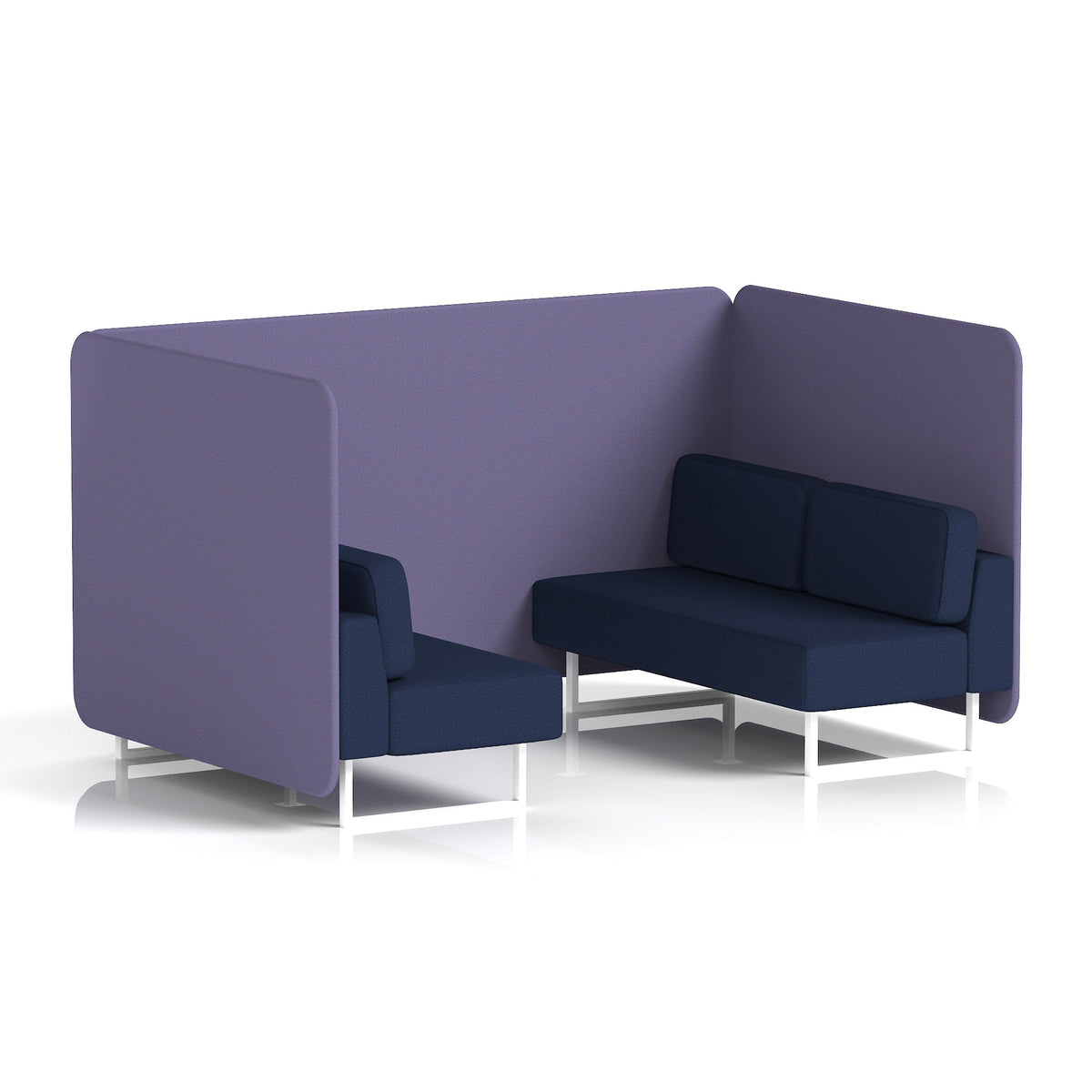 Commercial 4 Seater Privacy Booth – Bench – Two Tone – Crib 5 Synergy - Order Panels And Alike Sofa White - Industrious Decor