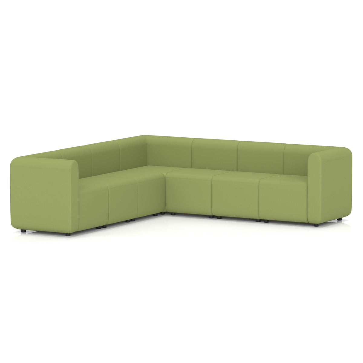 Commercial L-shaped modular sofa double arm corner in Era upholstery