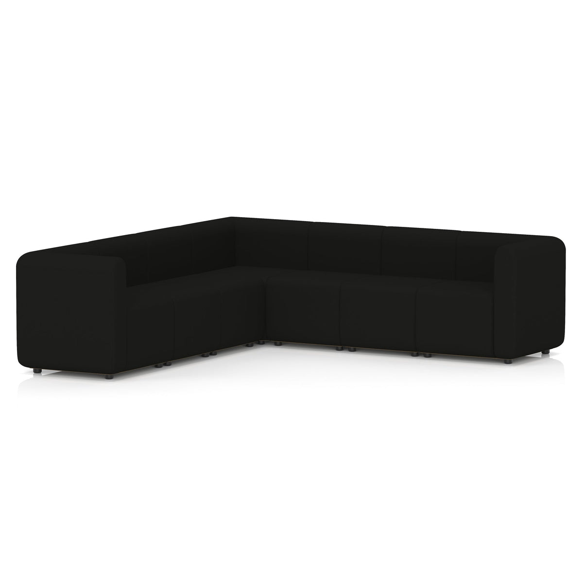 Commercial L-shaped modular sofa double arm corner – Forward