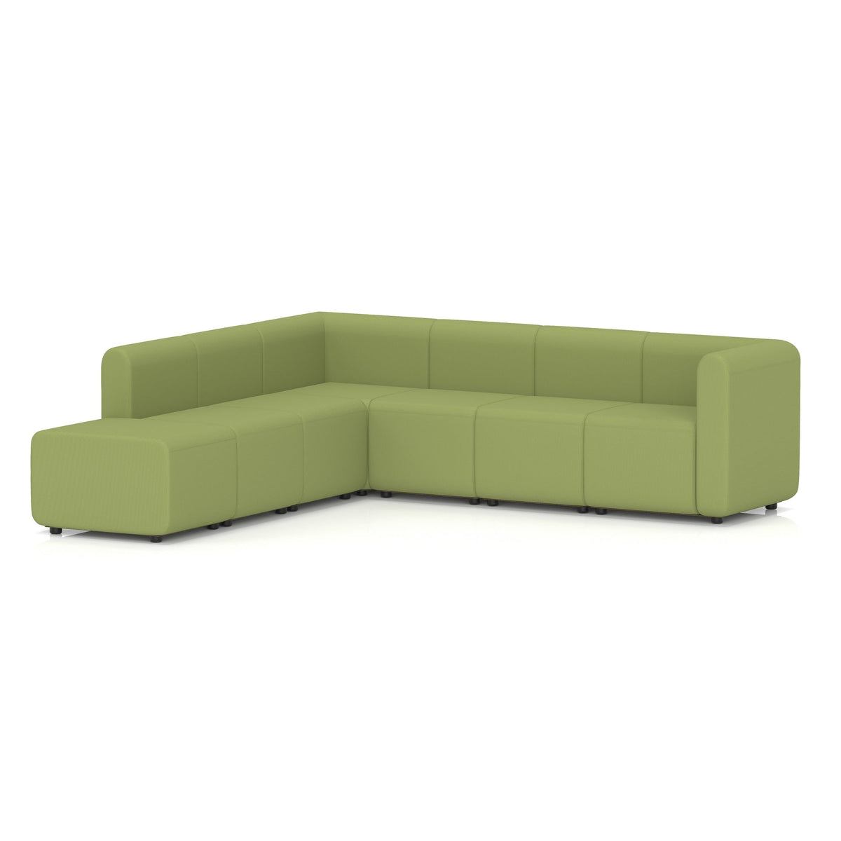 Commercial L-shaped modular sofa left arm chaise in Era upholstery