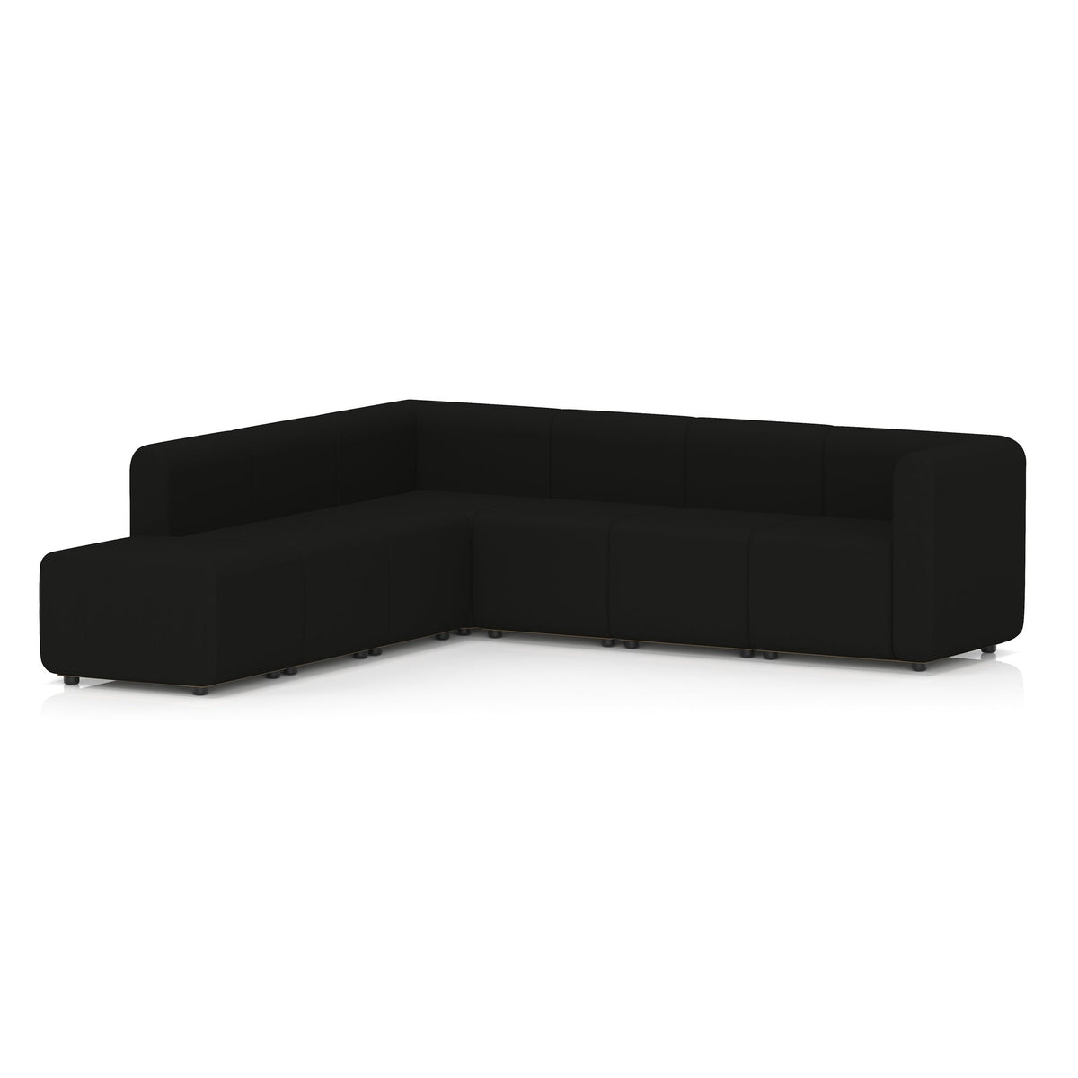 Commercial L-shaped modular sofa left arm chaise – Forward
