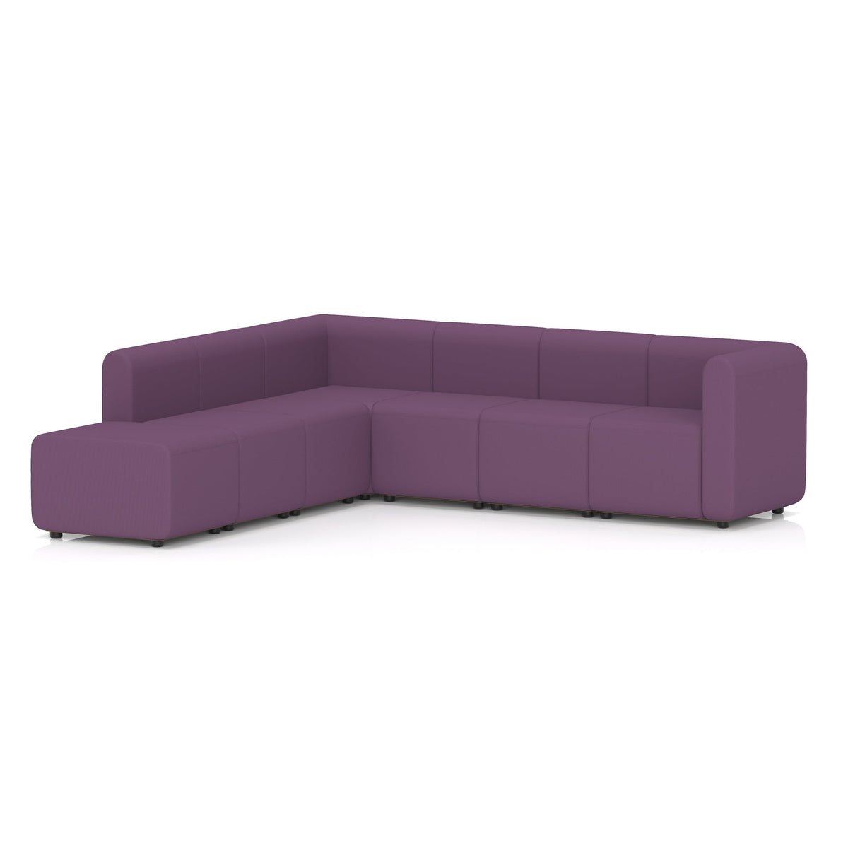 Commercial L-shaped modular sofa left arm chaise – Prime