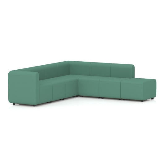 Commercial L-Shaped Modular Sofa – Right Arm Chaise – Crib 5 Rest - Industrious Decor