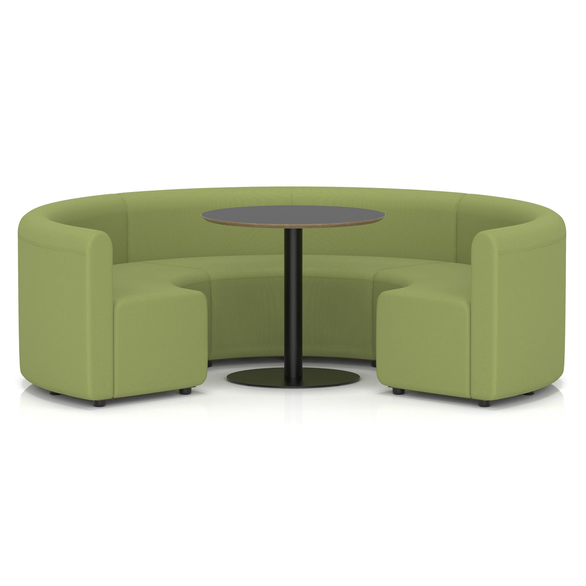 Commercial circular booth seating low back with black table – Endurance