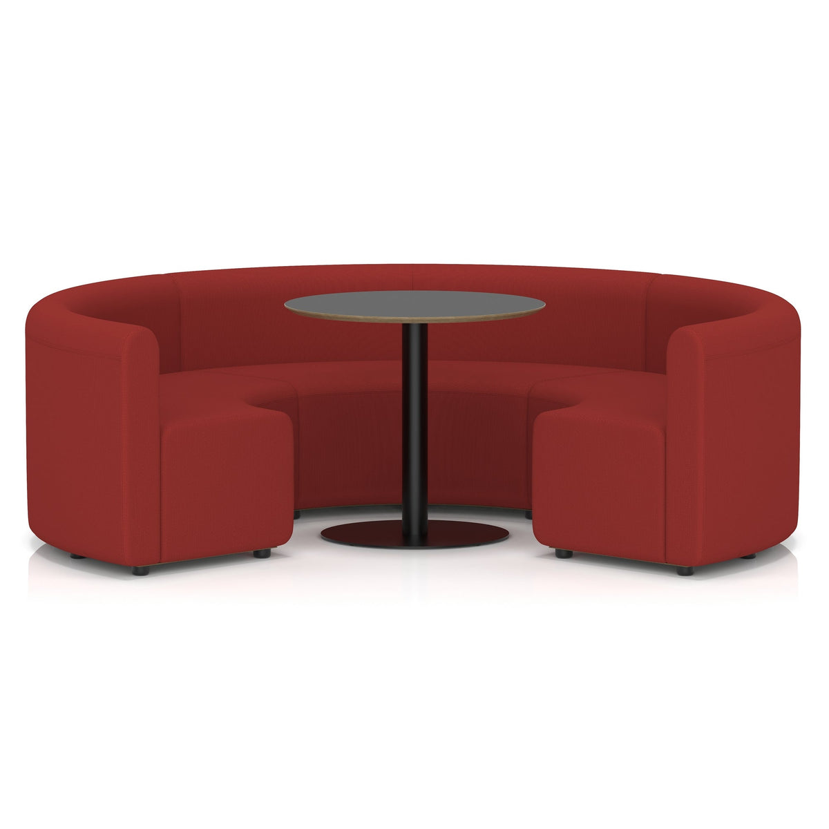 Commercial circular booth seating low back with black table – Extent