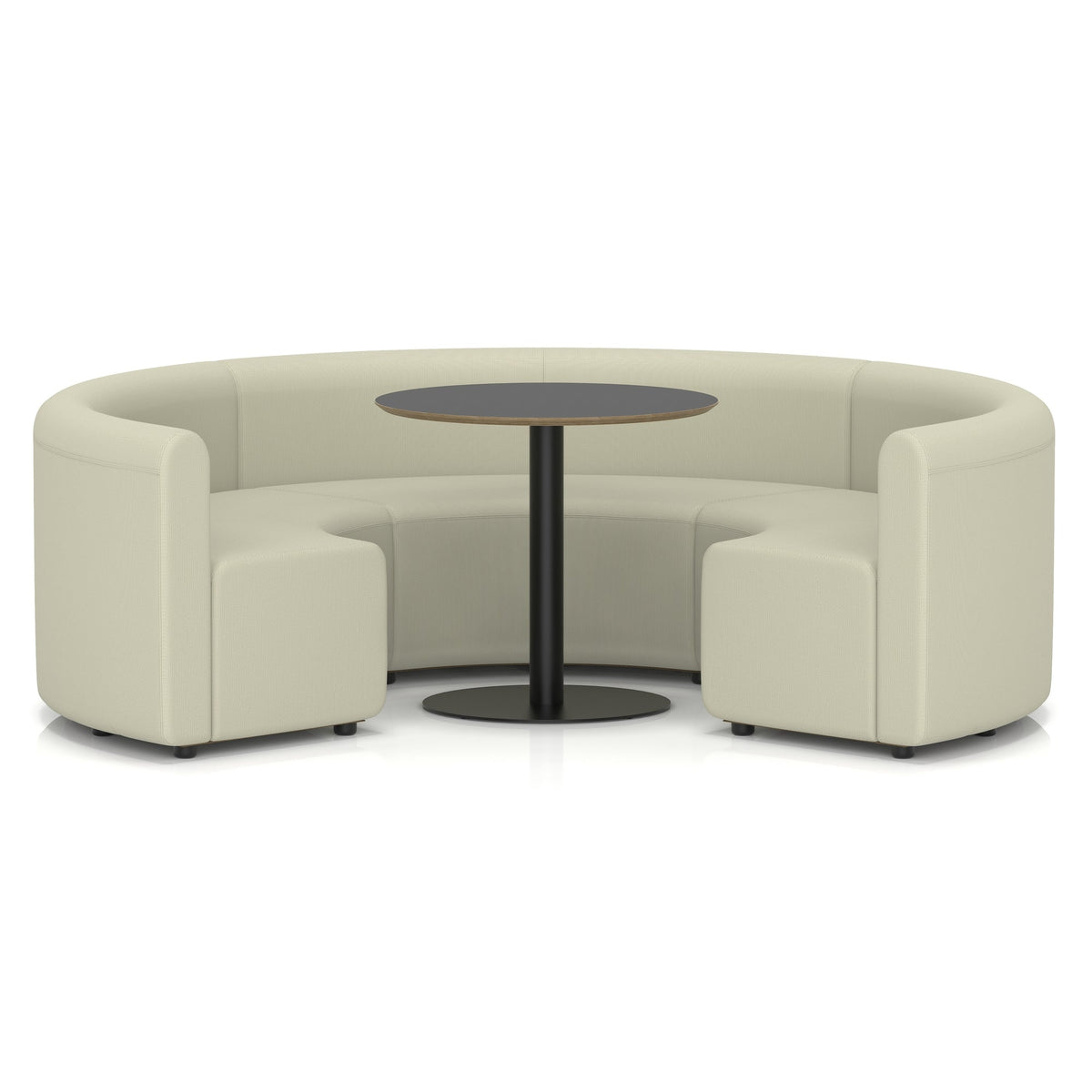 Commercial circular booth seating low back with black table – Futurist