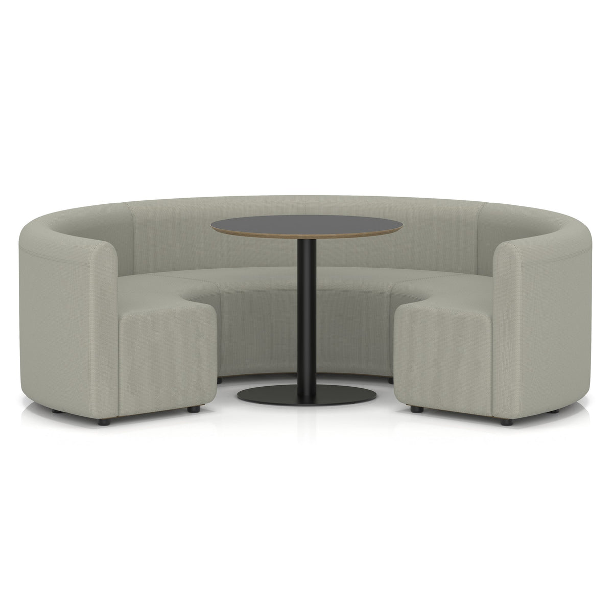Commercial circular booth seating low back with black table – Generation