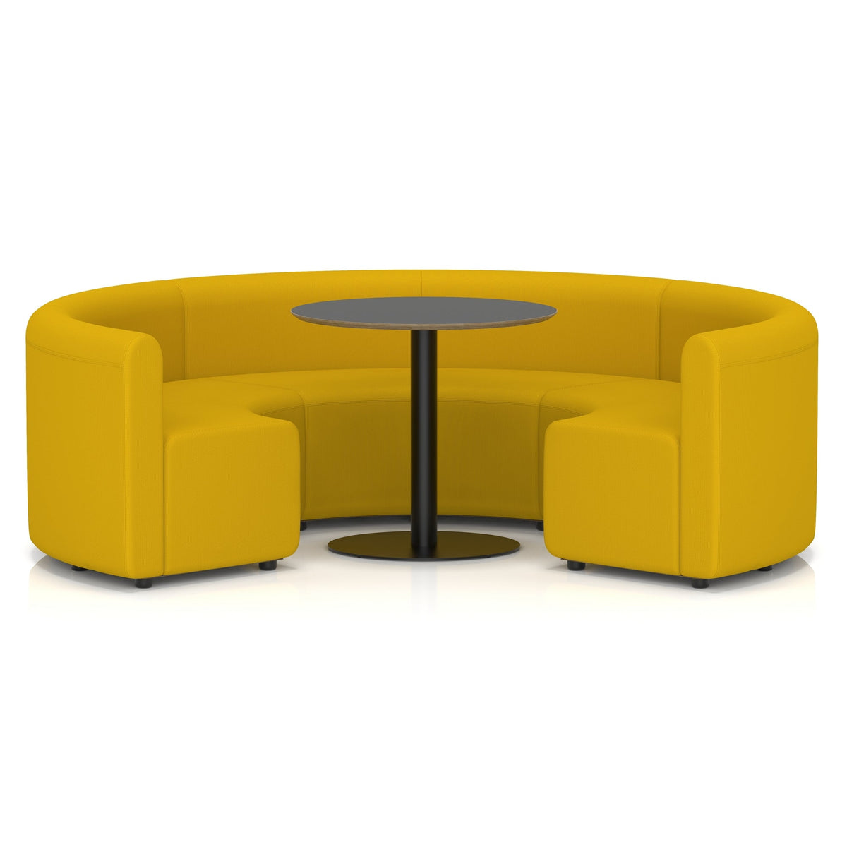 Commercial circular booth seating low back with black table – Occasion