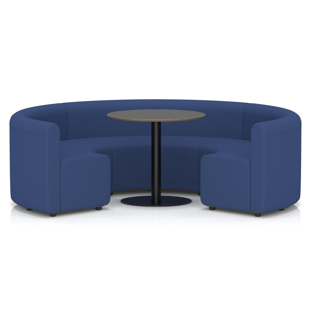 Commercial circular booth seating low back with black table – Perennial