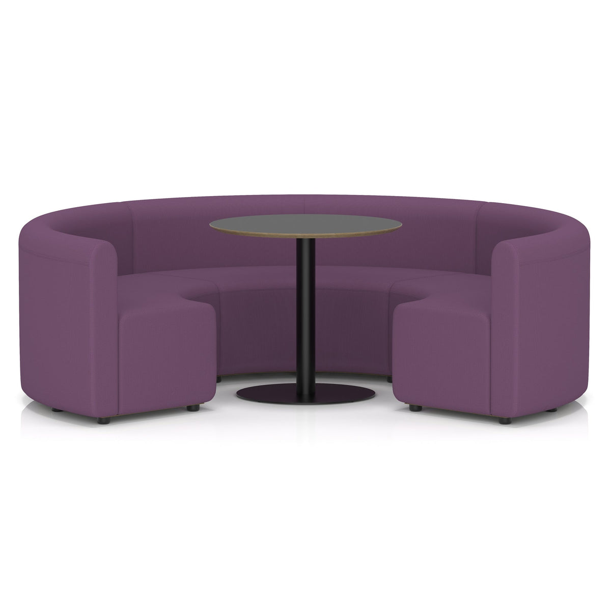 Commercial circular booth seating low back with black table – Prime