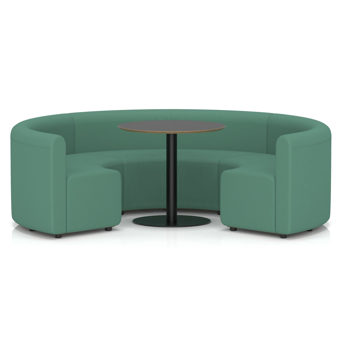 Commercial circular booth seating low back with black table – Rest