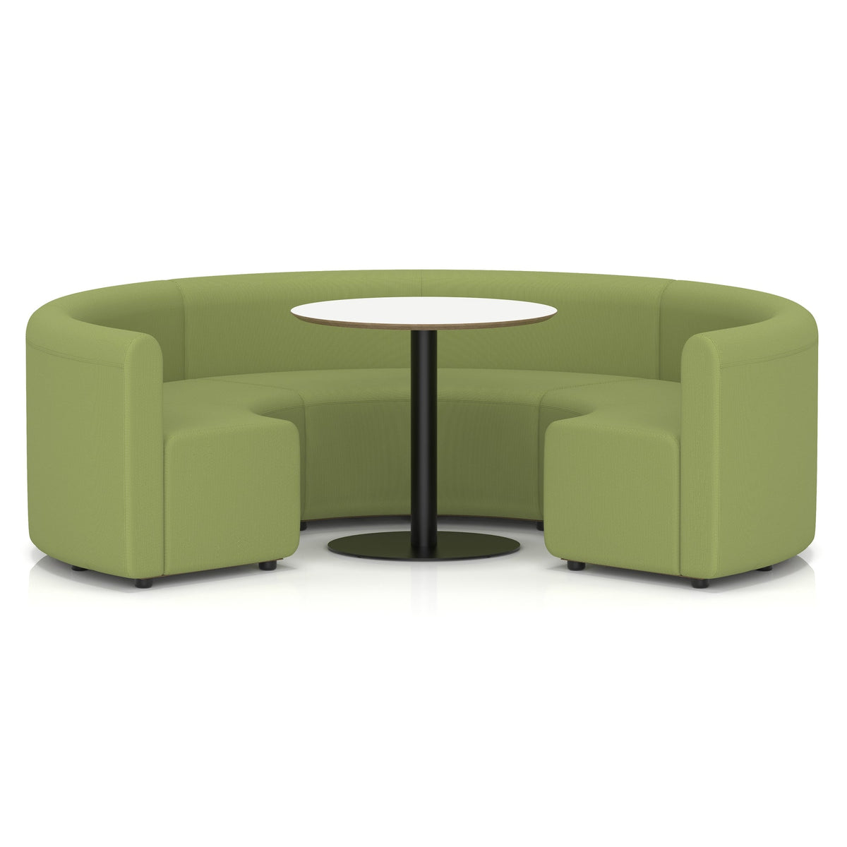 Commercial circular booth seating low back with white table – Endurance