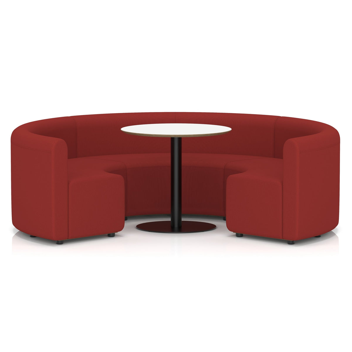 Commercial circular booth seating low back with white table – Extent