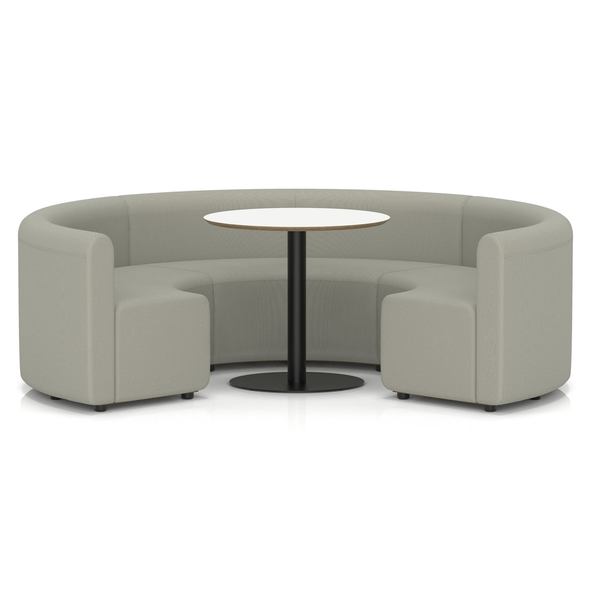 Commercial circular booth seating low back with white table – Generation
