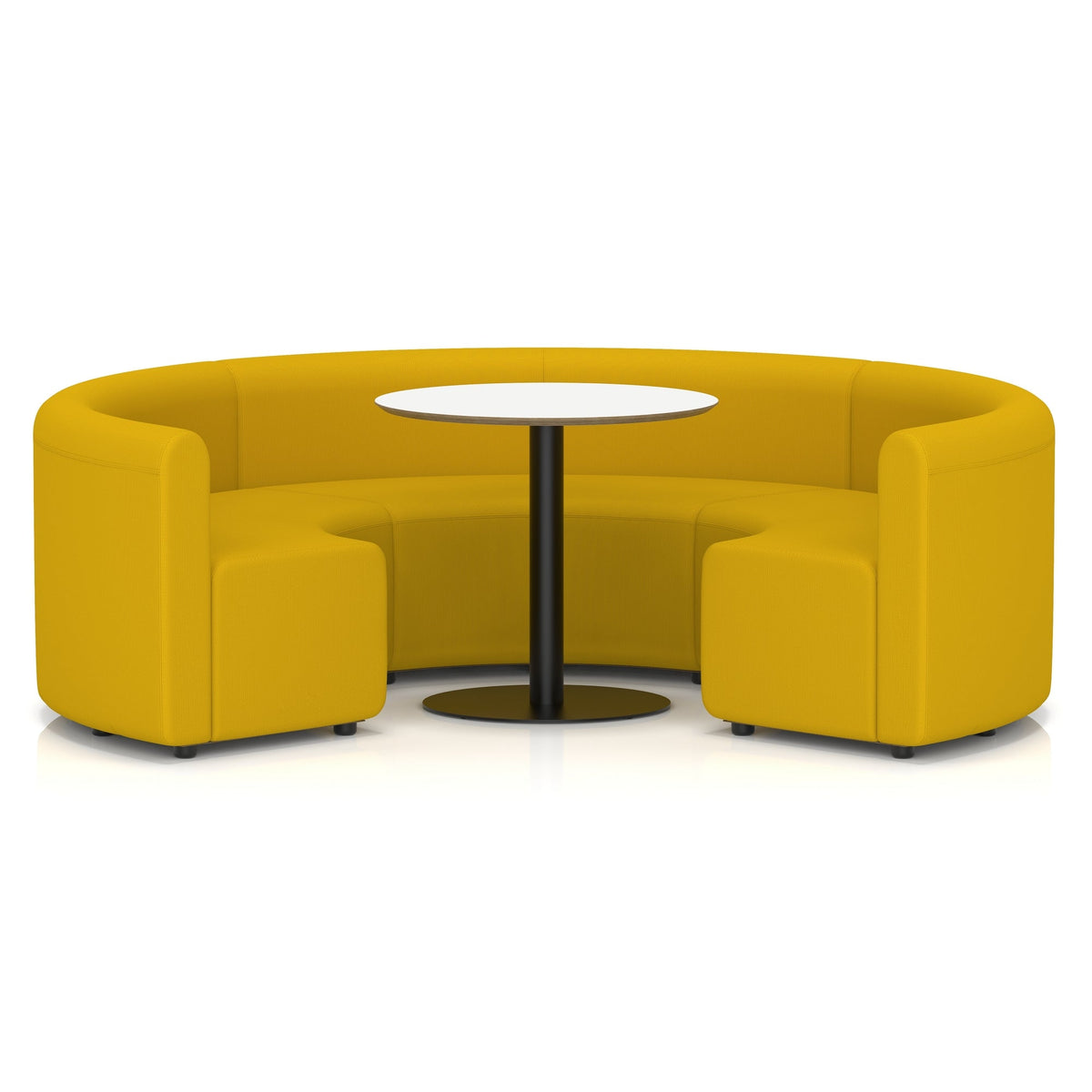 Commercial circular booth seating low back with white table – Occasion