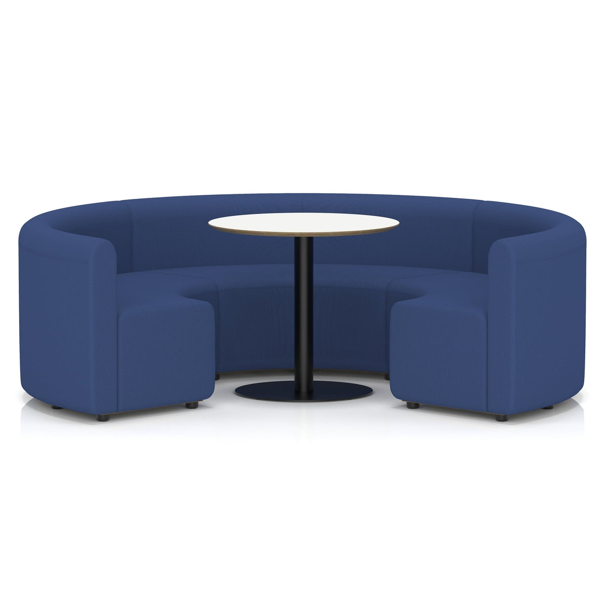 Commercial circular booth seating low back with white table – Perennial
