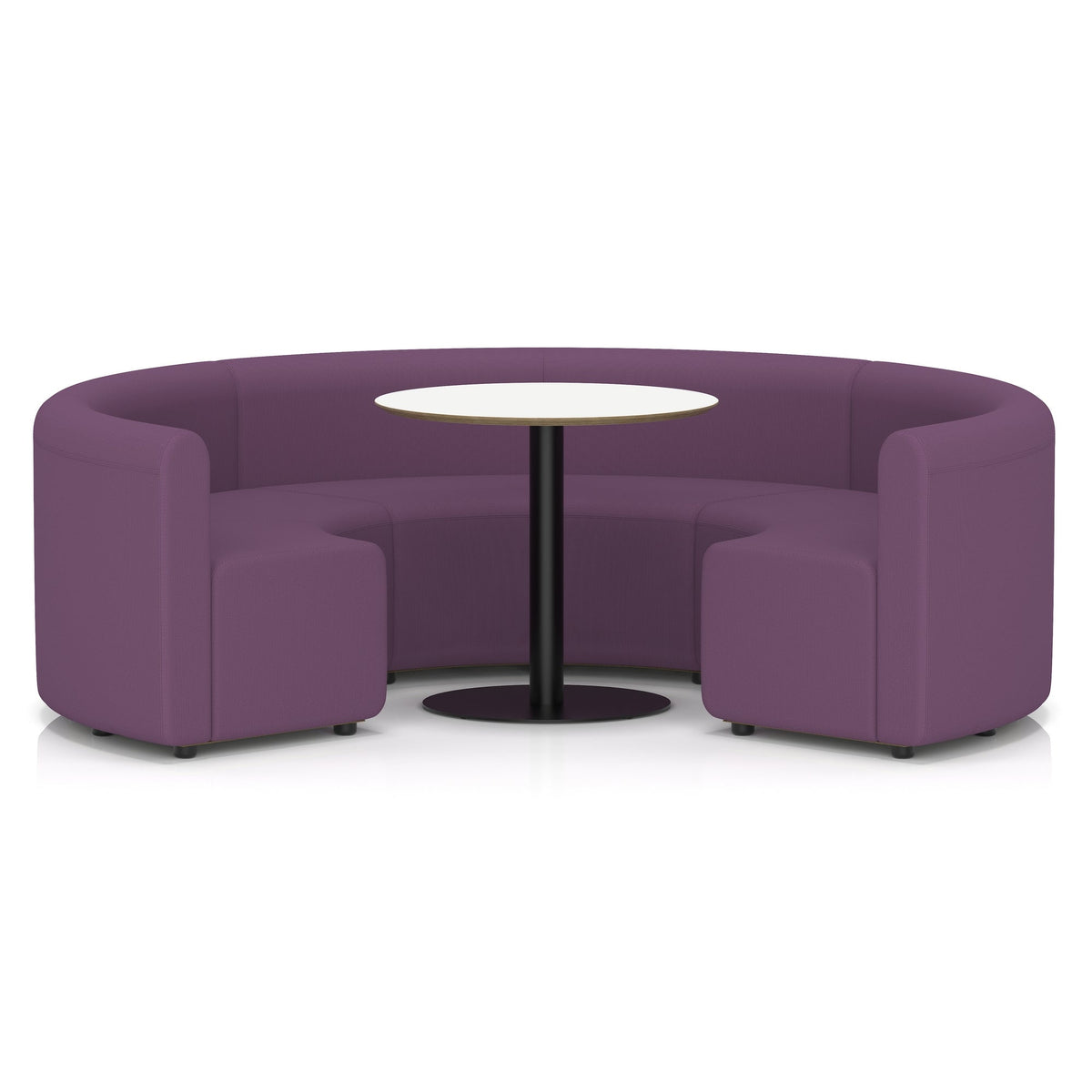 Commercial circular booth seating low back with white table – Prime