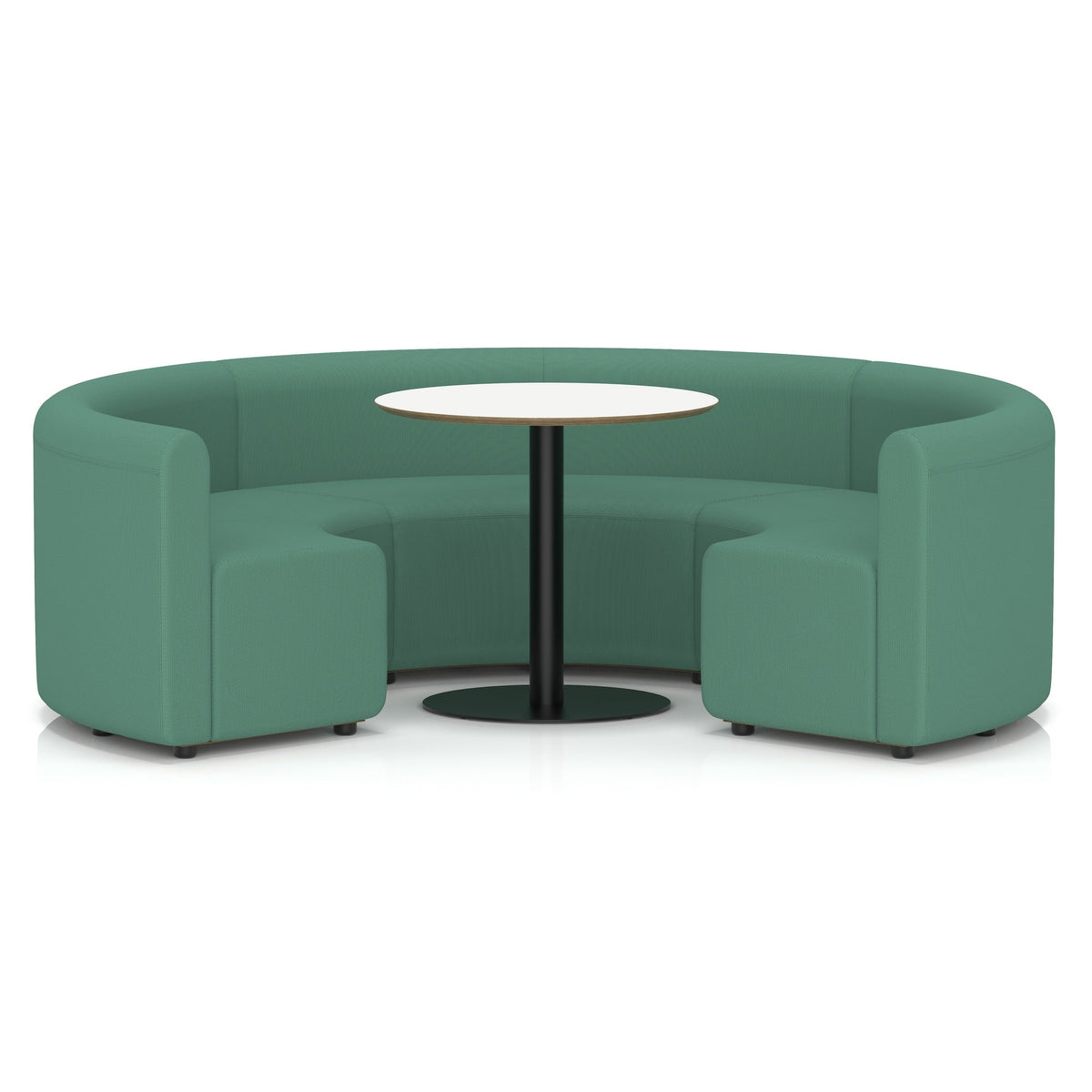 Commercial circular booth seating low back with white table – Rest