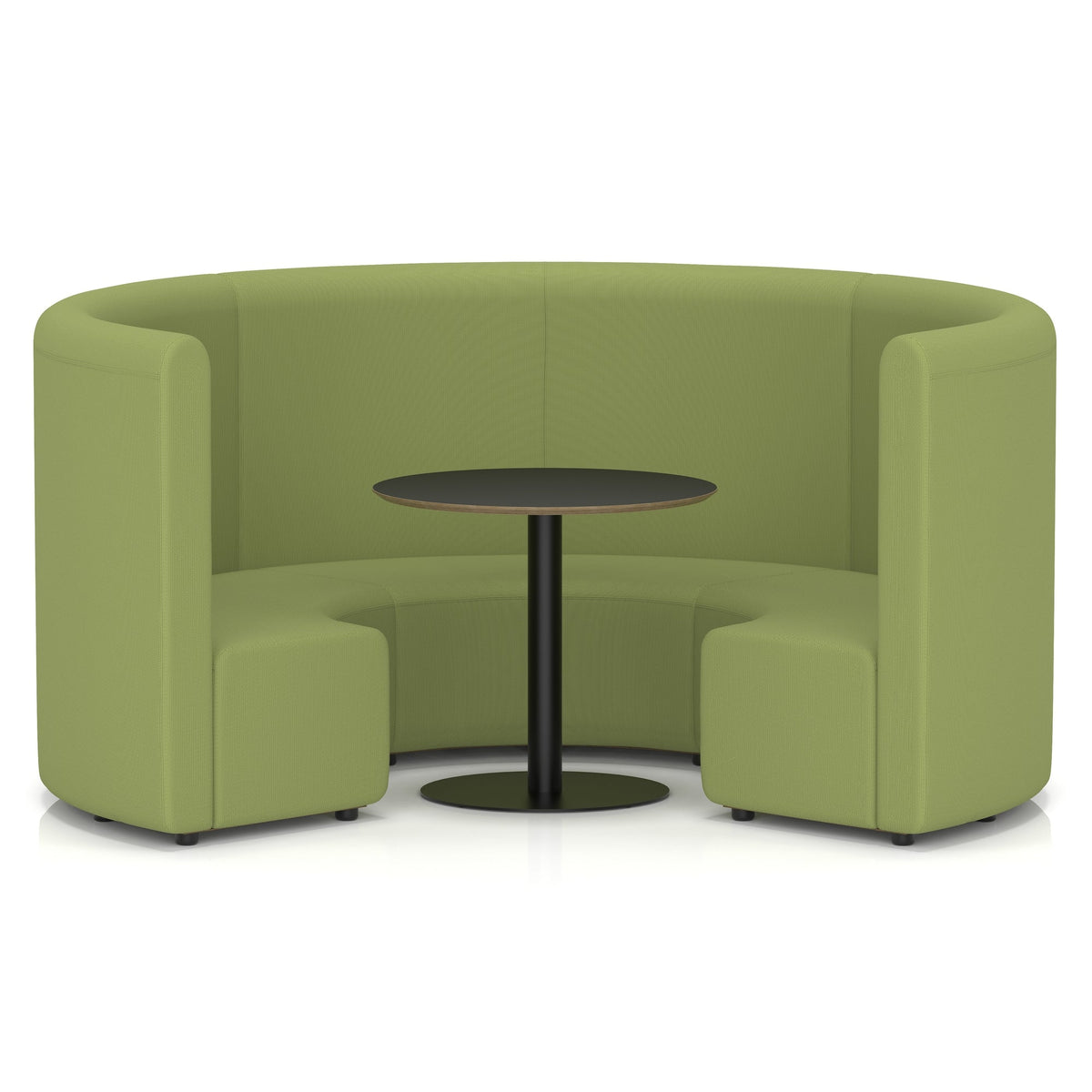 Commercial circular booth seating high back with black table – Endurance