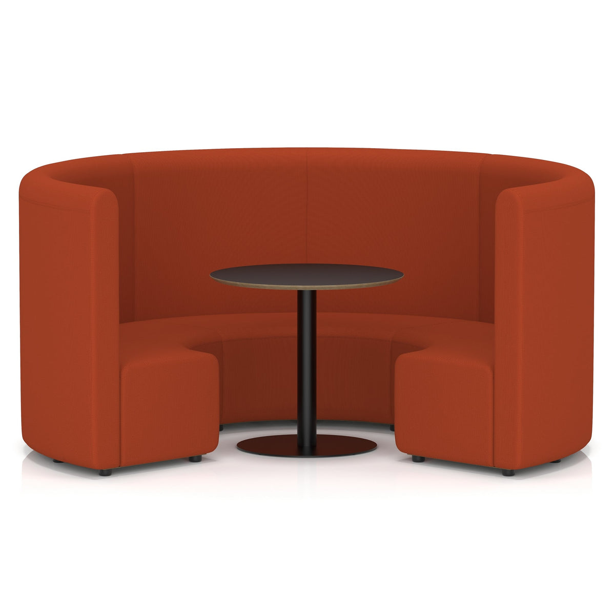 Commercial circular booth seating high back with black table – Experience